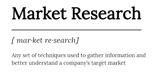 Market Research definition